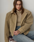 Martin Knit Nubuck Padded Jacket - Beige