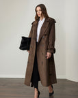 Ariana Maxi Suede Coat - Dark Brown