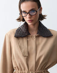 Milena Deri Yakalı Trench-Camel - LE PORTRÉ