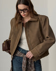 Martin Knit Nubuck Padded Jacket - Taupe Brown
