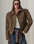 Martin Knit Nubuck Padded Jacket - Taupe Brown