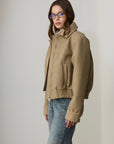 Martin Knit Nubuck Padded Jacket - Beige