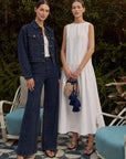 Sue Denim Parıltılı Ceket Pantolon Takım- Lacivert - LE PORTRÉ
