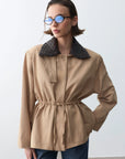 Milena Deri Yakalı Trench-Camel - LE PORTRÉ