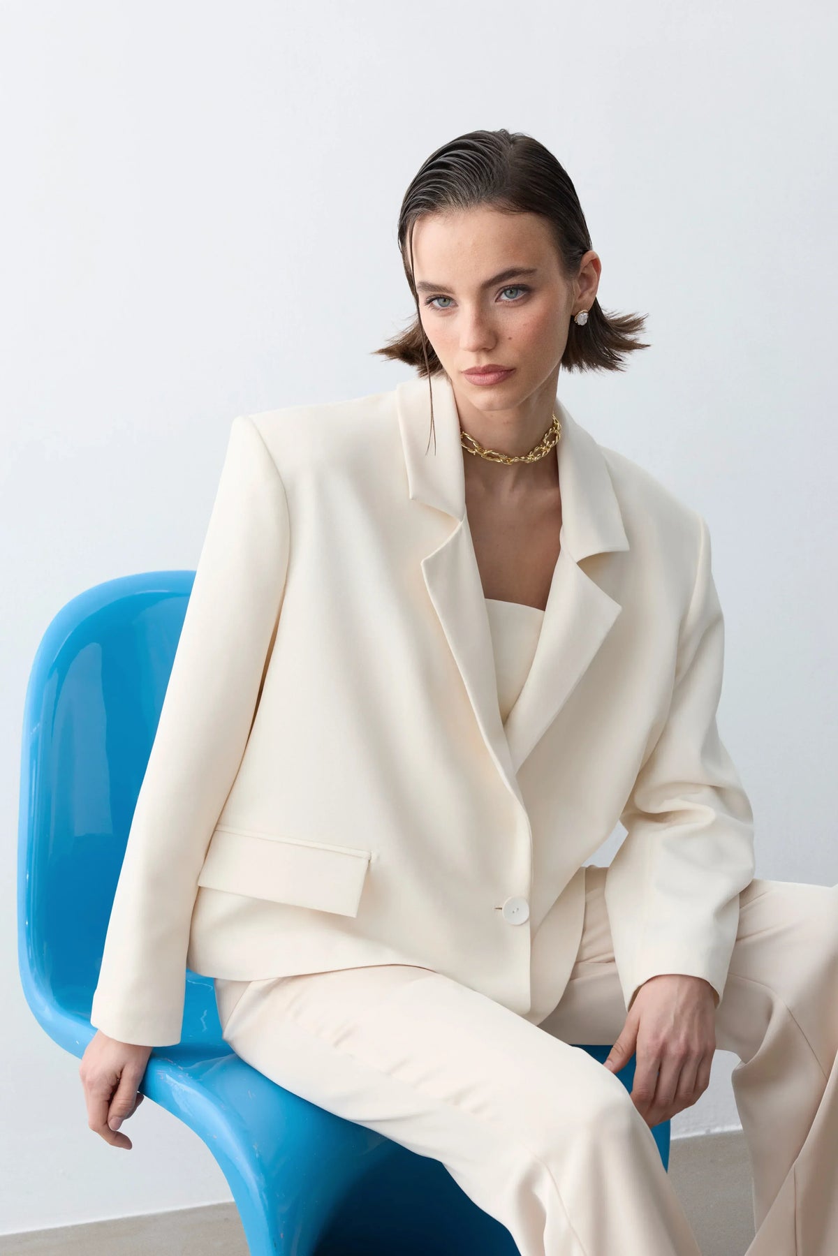 Monica Blazer Ceket -Vanilya - LE PORTRÉ