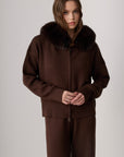 Laura Fox Fur-Trimmed Cashmere Knit Set - Dark Brown