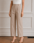 Muse Gabardin Pile Detaylı Pantolon-Bej - LE PORTRÉ