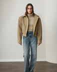 Martin Knit Nubuck Padded Jacket - Beige