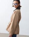 Milena Deri Yakalı Trench-Camel - LE PORTRÉ