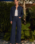 Sue Denim Parıltılı Ceket Pantolon Takım- Lacivert - LE PORTRÉ