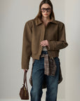 Martin Knit Nubuck Padded Jacket - Taupe Brown