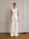 June Peplum Detaylı Yelek Takım- Beyaz - LE PORTRÉ
