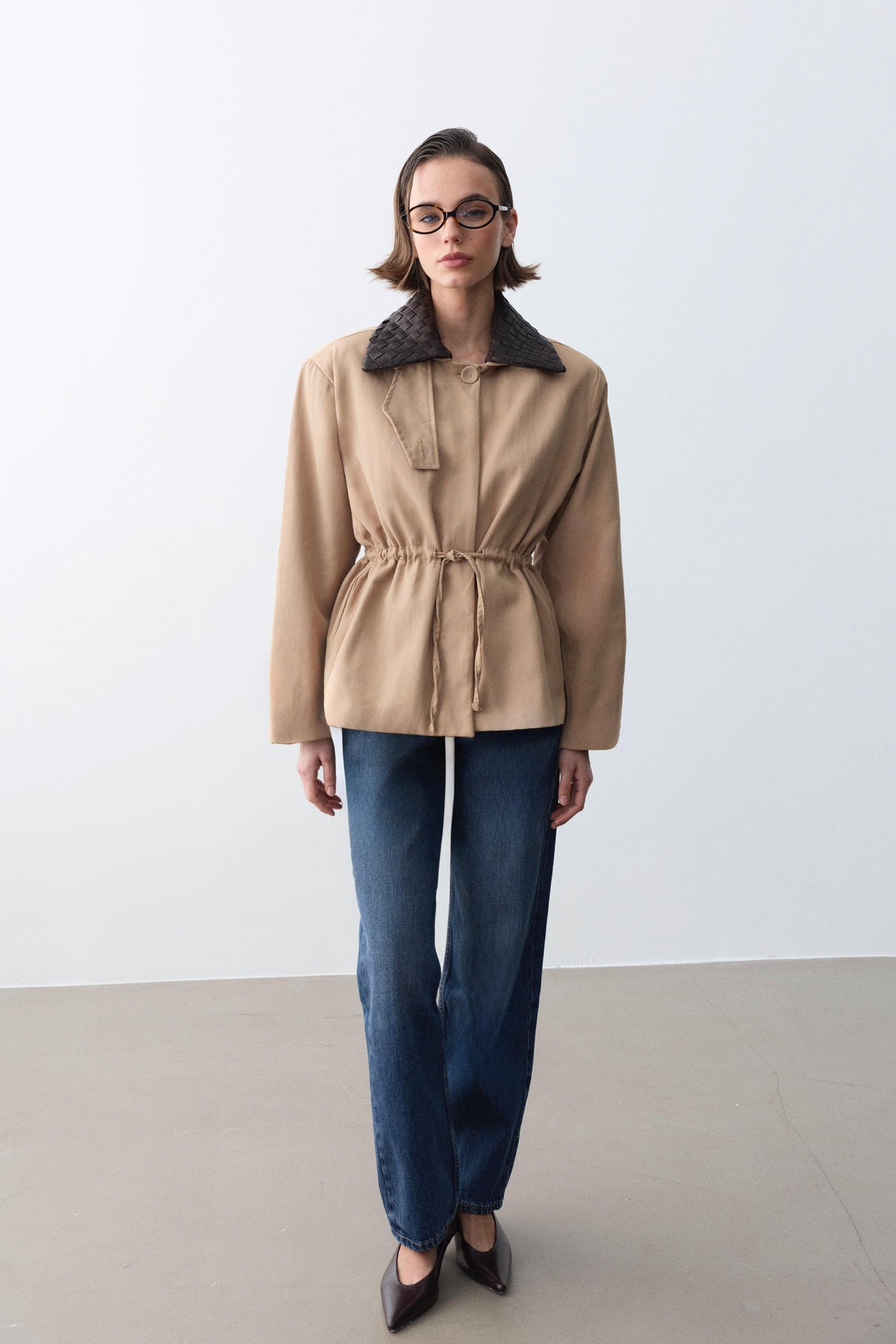 Milena Deri Yakalı Trench-Camel - LE PORTRÉ