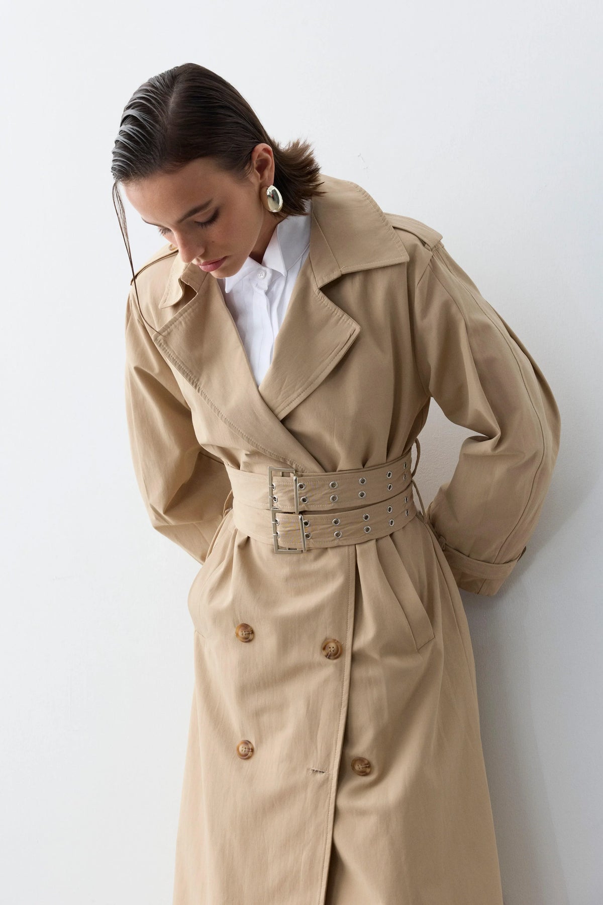Monica Double Kemer Maxi Trenchcoat - LE PORTRÉ