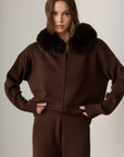 Laura Fox Fur-Trimmed Cashmere Knit Set - Dark Brown