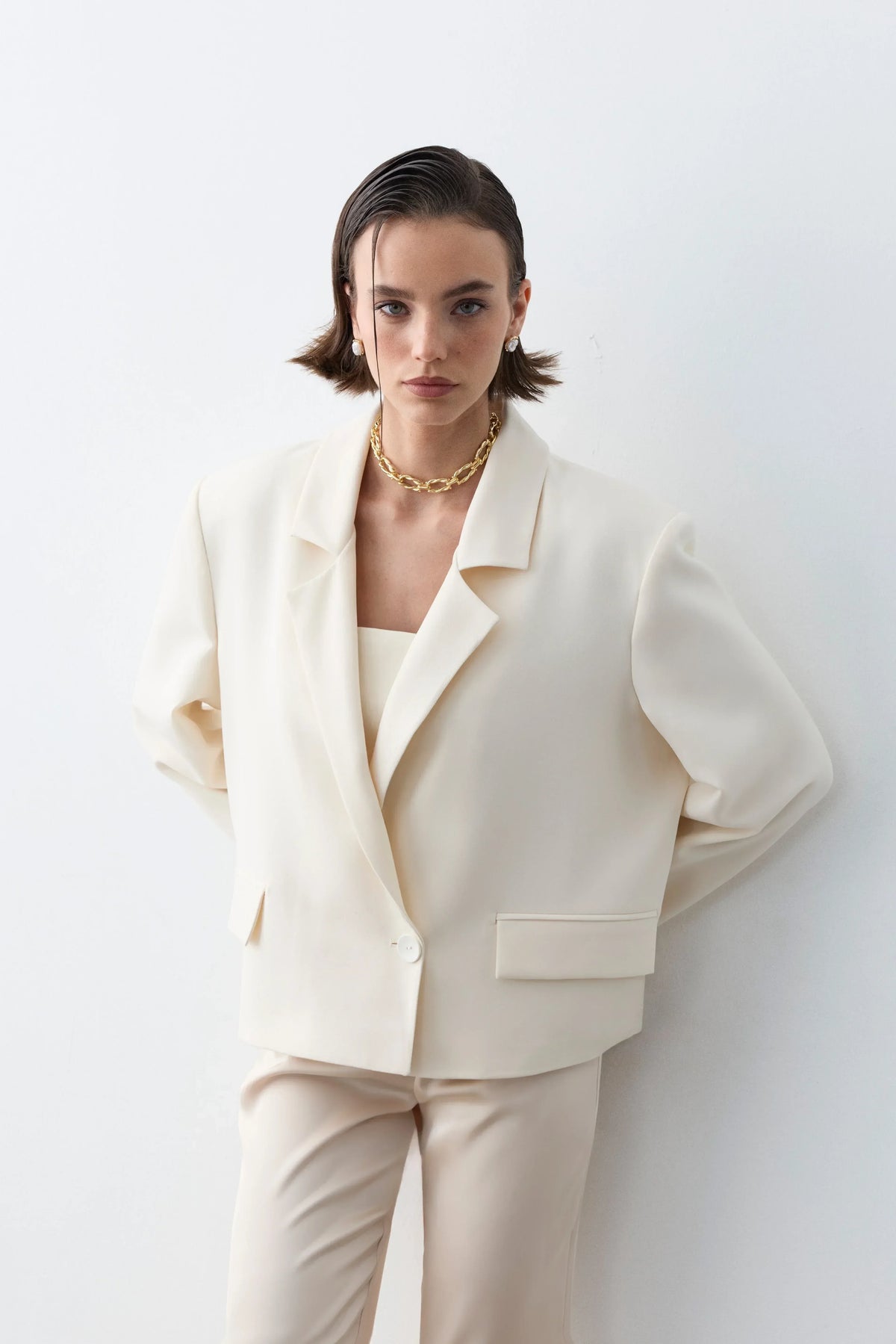 Monica Blazer Ceket -Vanilya - LE PORTRÉ