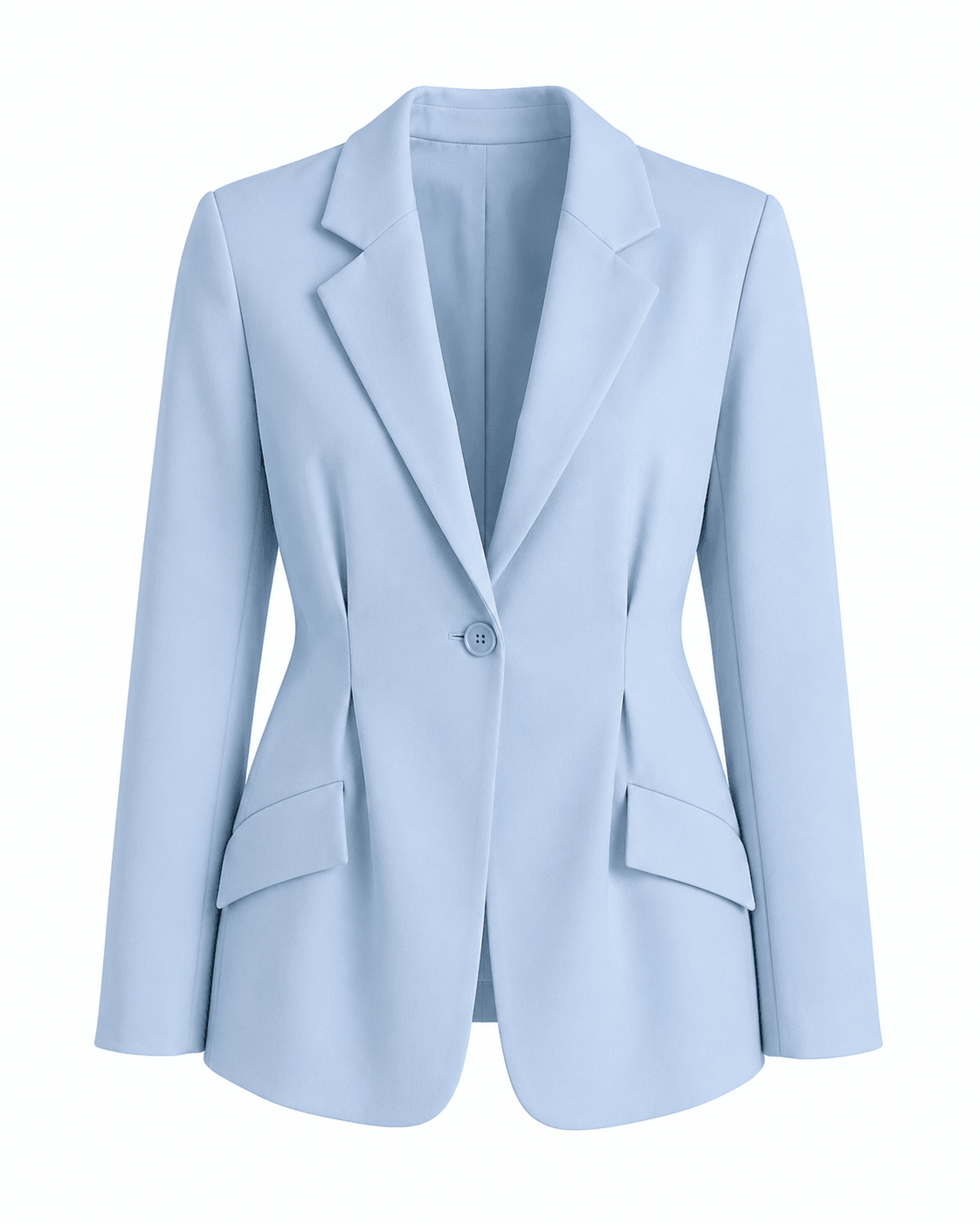 Bel Pileli Blazer Ceket- Açık Mavi - LE PORTRÉ