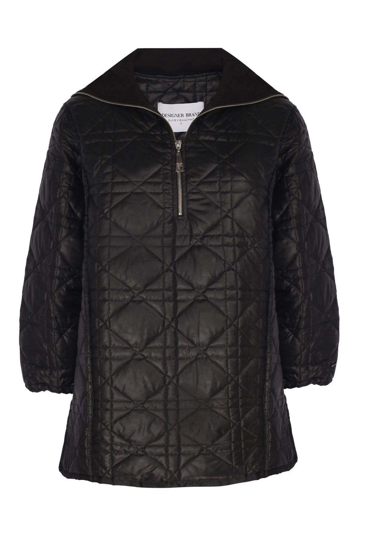 Triko Yakali Kapitone Sweatshirt - Siyah - LE PORTRÉ